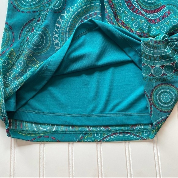 Rafaella Tank Blouse Mesh Teal Green blue Size Small Circles Sleeveless NWT - Picture 7 of 9